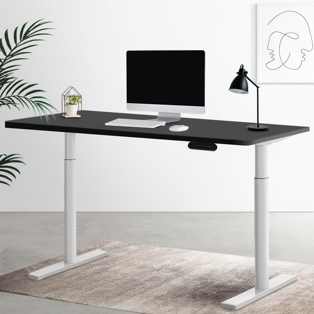 Artiss Electric Standing Desk Adjustable Sit Stand Desks White Black 140cm