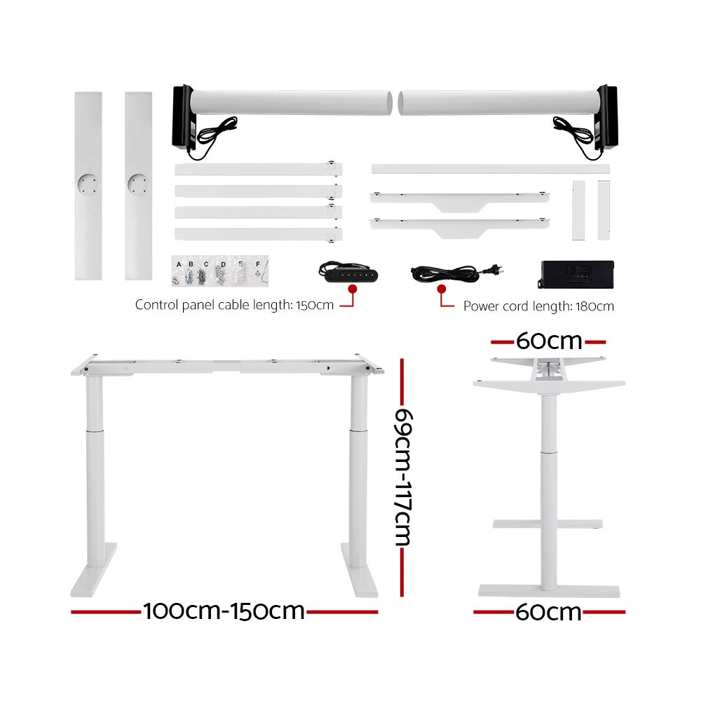 Artiss Electric Standing Desk Height Adjustable Sit Stand Desks White Oak 140cm