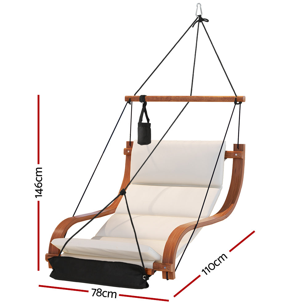 Gardeon Wooden Hammock Chair Hanging Chair Indoor Outdoor Garden Patio Furniture