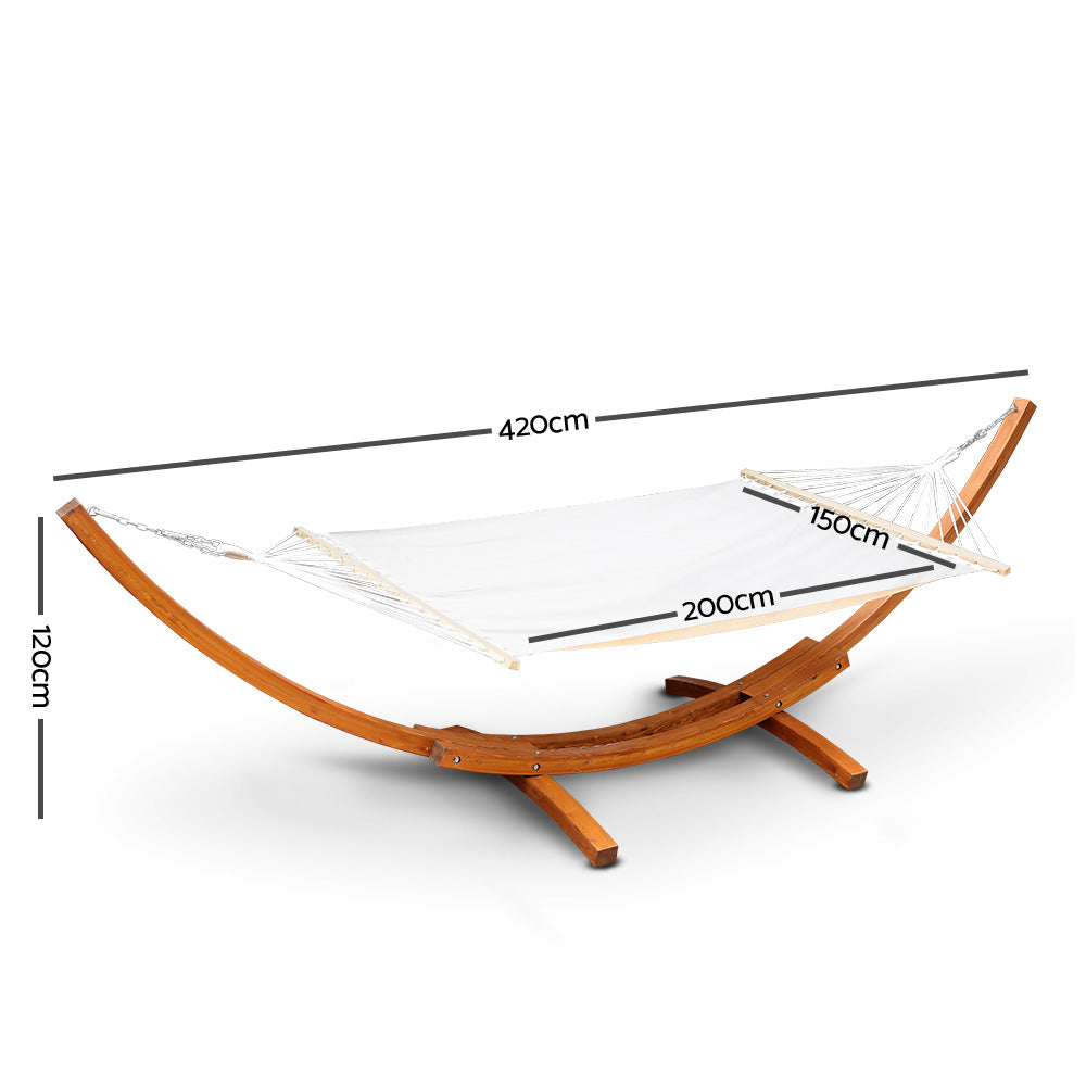 Gardeon Double Hammock with Wooden Hammock Stand