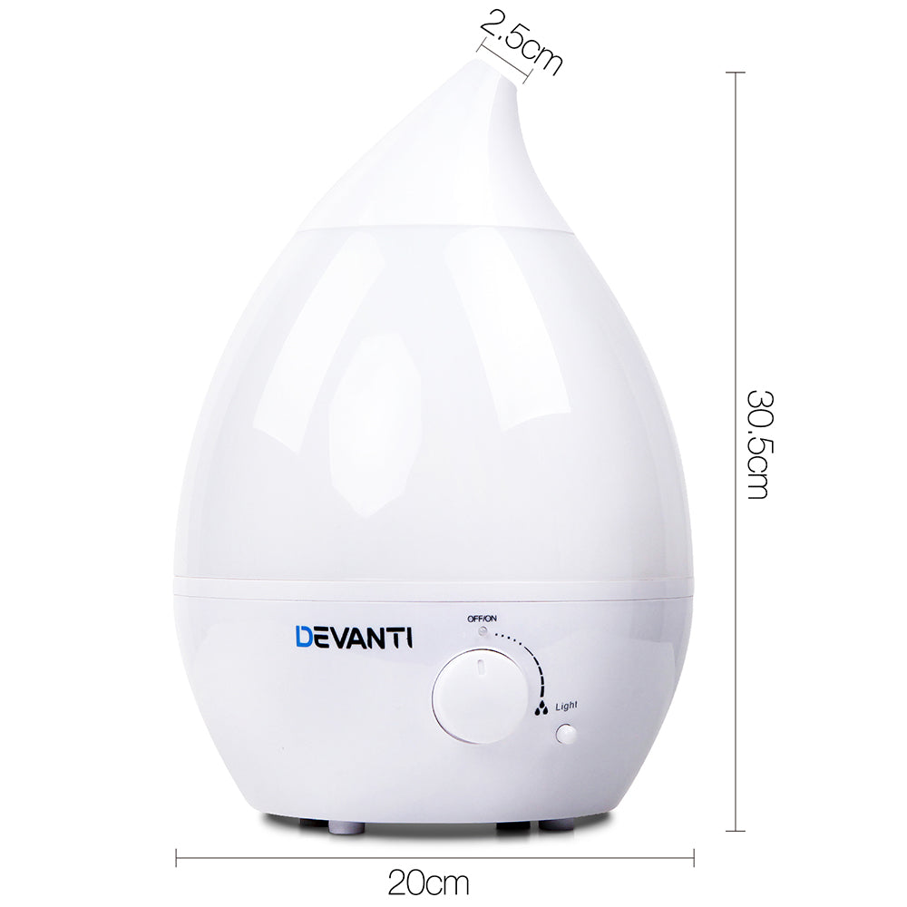 Devanti Ultrasonic Cool Mist Air Humidifier - White