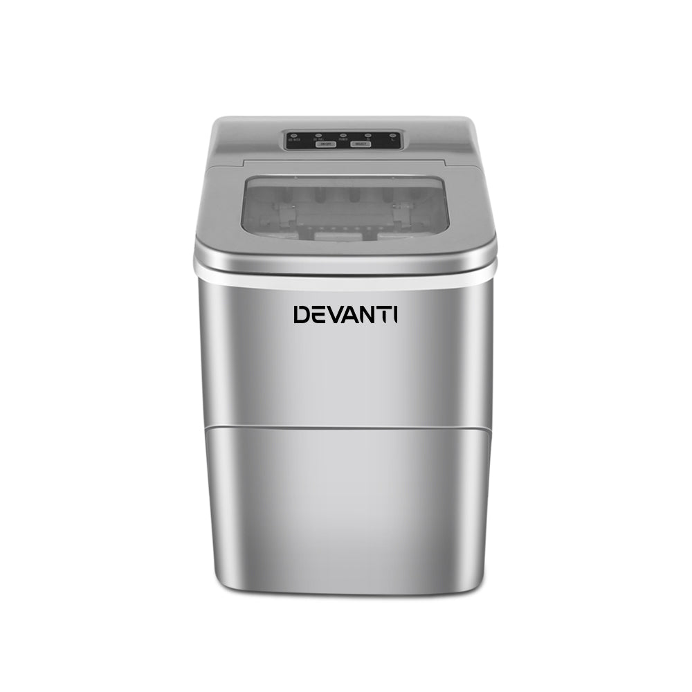 Devanti Portable Ice Cube Maker - Silver