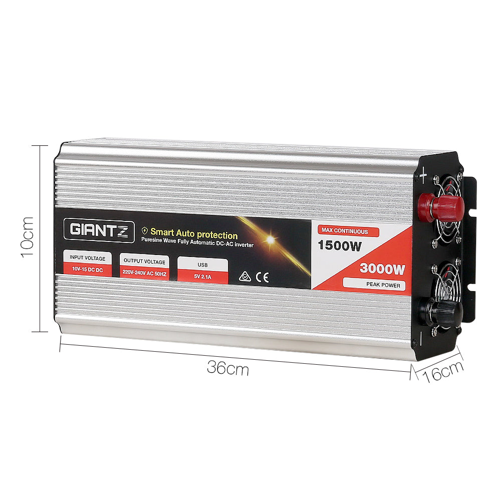 Giantz 1500W Puresine Wave DC-AC Power Inverter