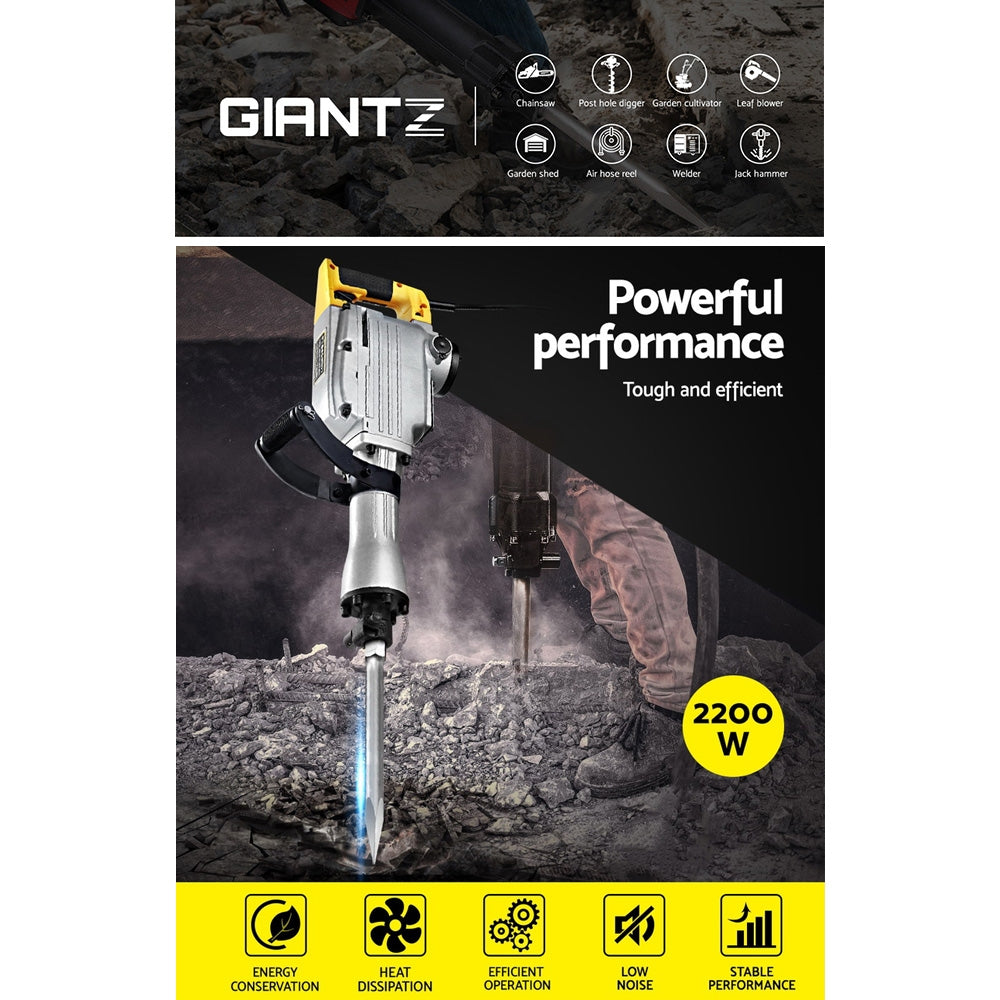 GIANTZ 2200W Commercial Jack Hammer Grade Demolition Concrete Jackhammer