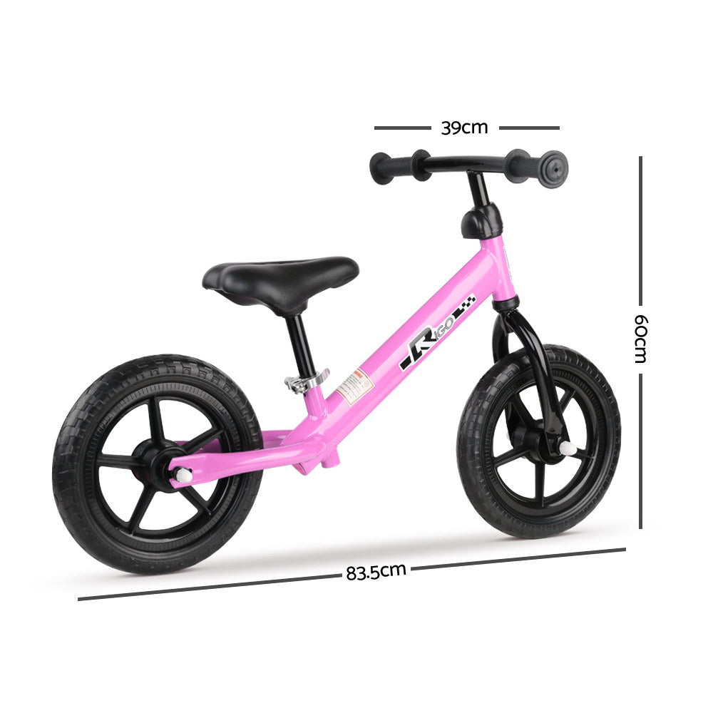 Rigo 12 Inch Kids Balance Bike - Pink