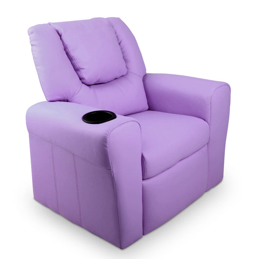 Artiss Kids PU Leather Reclining Armchair - Purple