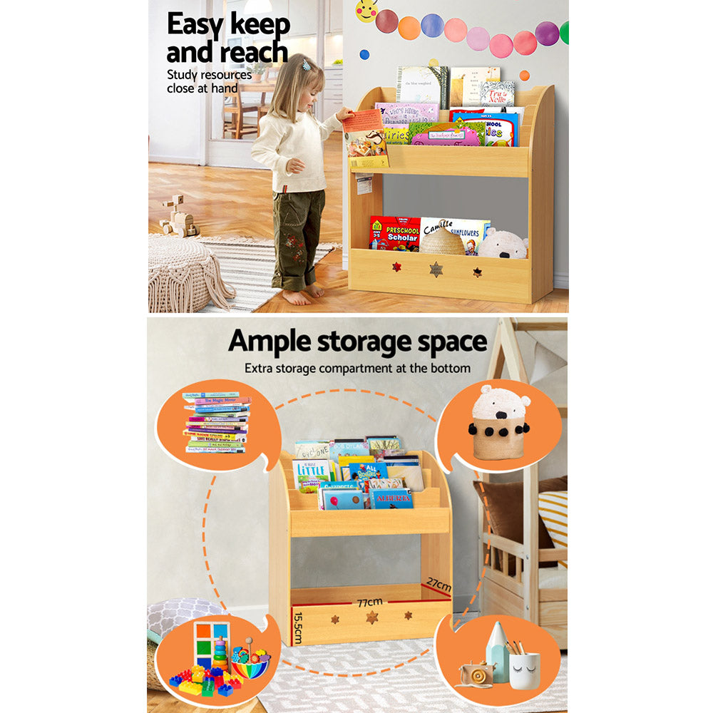 Keezi Kids Bookshelf Children Toys Storage Shelf Rack Organiser Bookcase Display