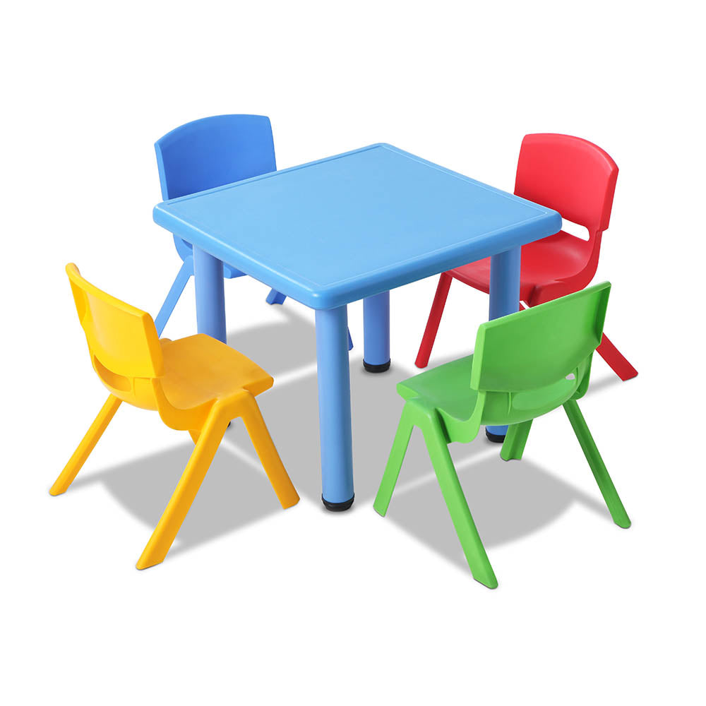 Keezi 5 Piece Kids Table and Chair Set - Blue