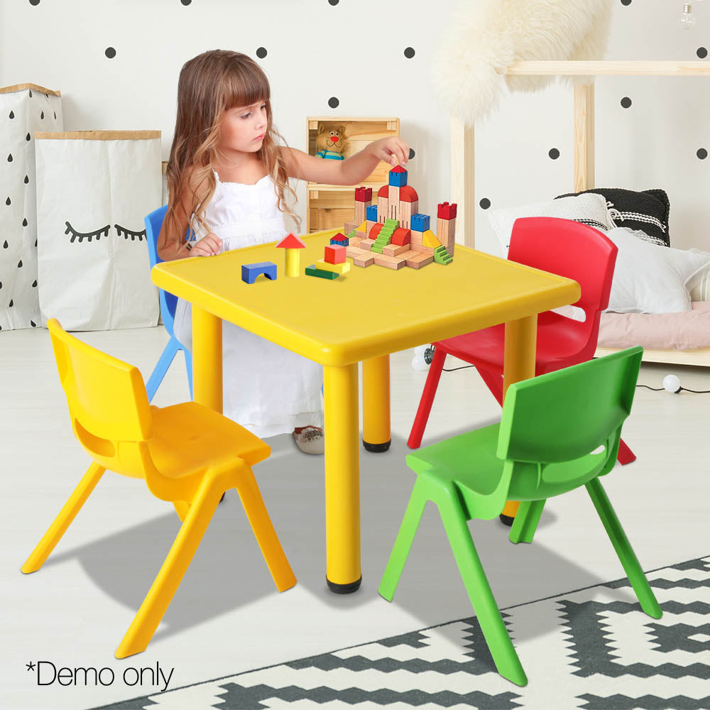 Keezi 5 Piece Kids Table and Chair Set - Yellow