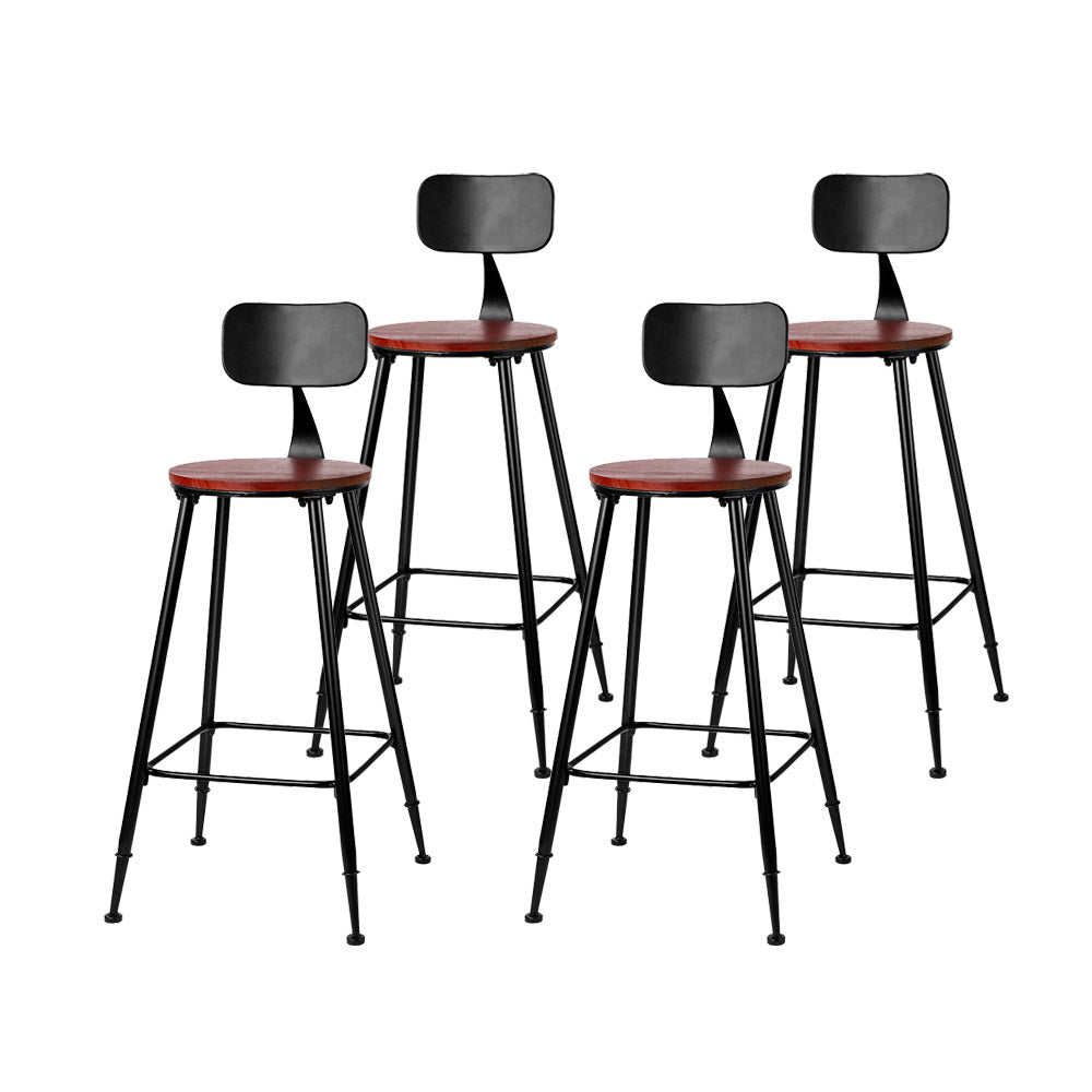 Artiss 4x Vintage Industrial Bar Stool Retro Barstools Dining Chairs Kitchen