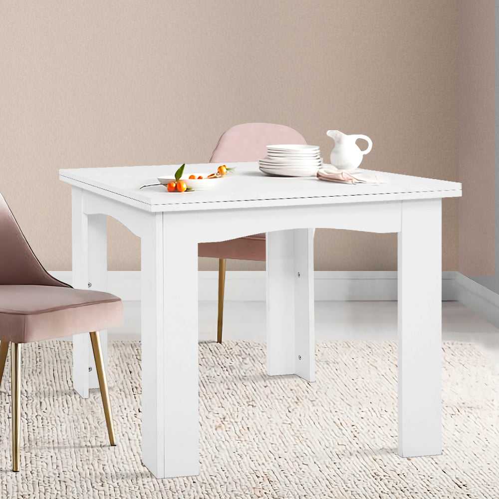 Artiss Extending Dining Table 6 Seater Wooden Kitchen Tables White Cafe