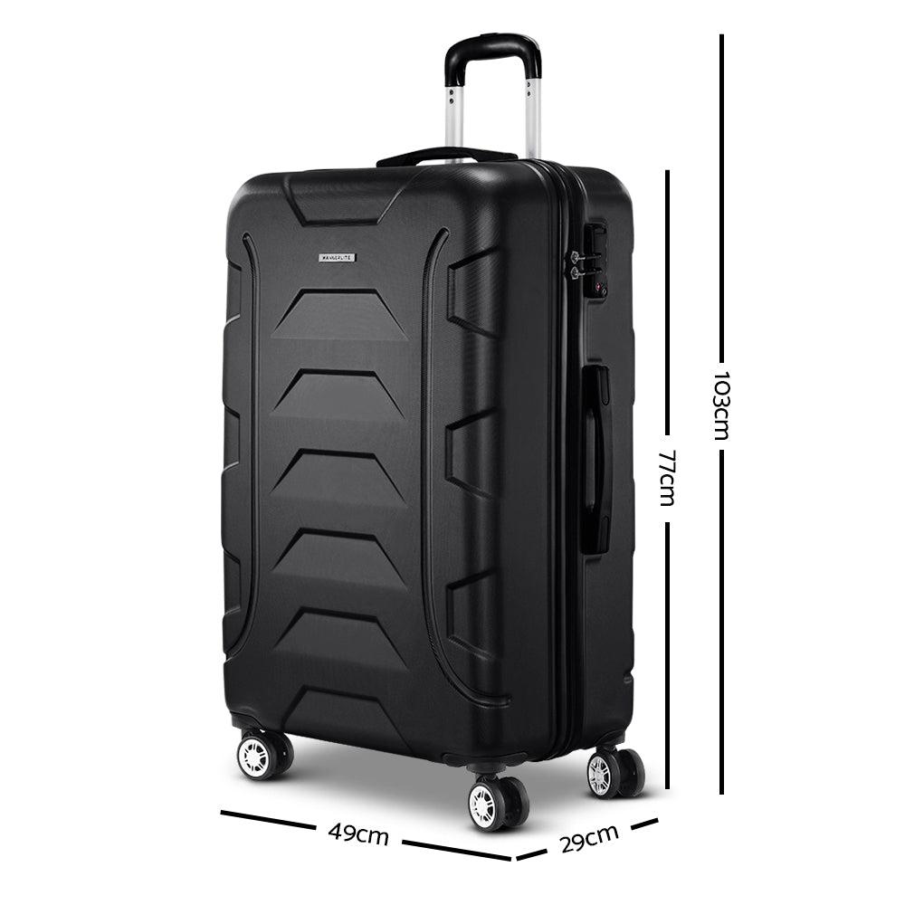 Wanderlite 28" Luggage Sets Suitcase Trolley Travel Hard Case Lightweight Black