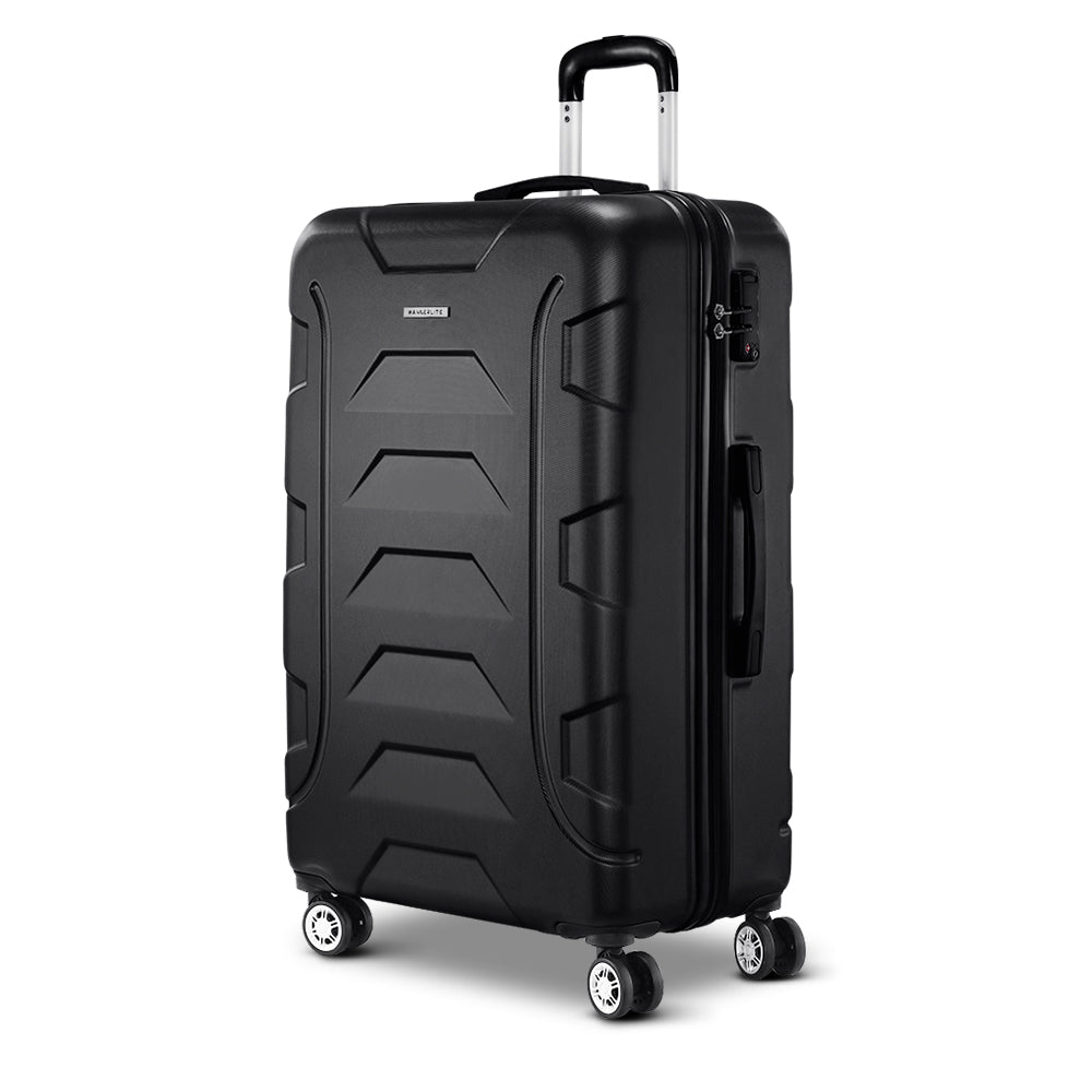 Wanderlite 28 Inch Luggage with TSA Lock Spinner Travel Suitcase Carry On Hard Shell Luggage Case Black