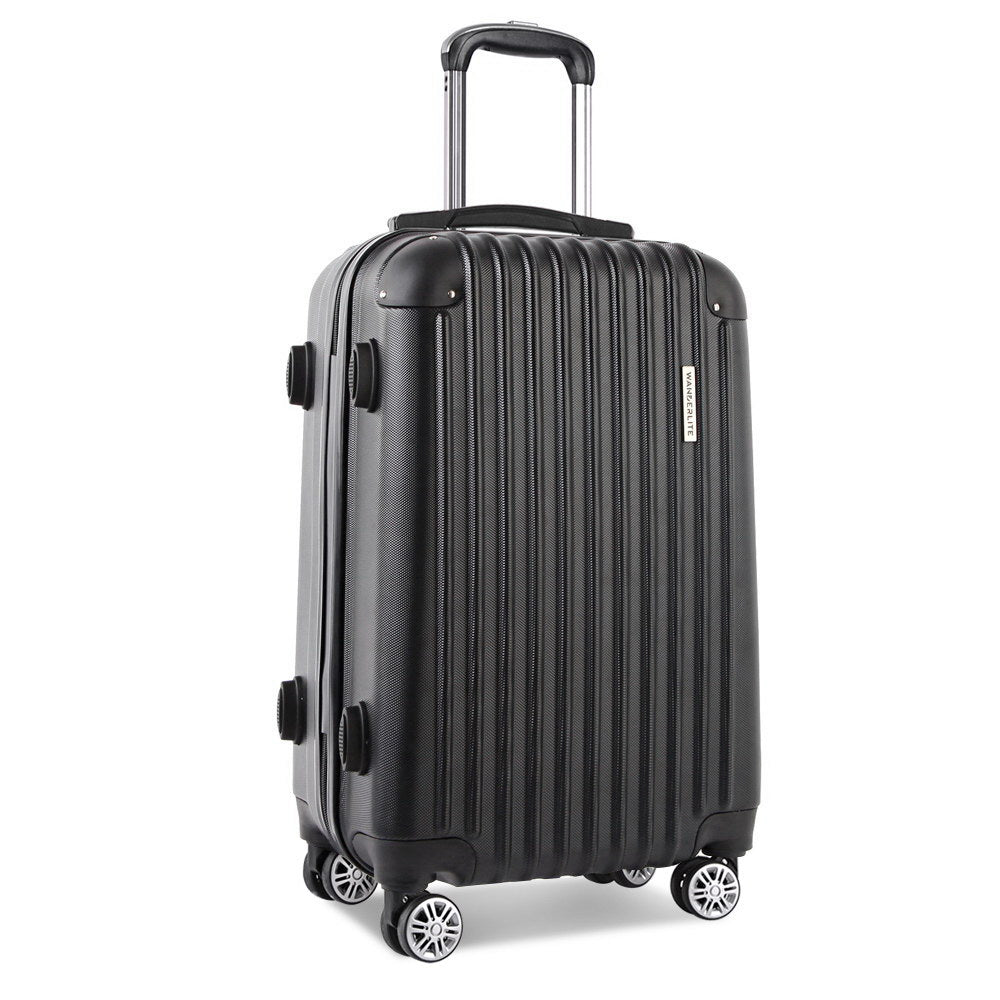 Wanderlite 28inch Lightweight Hard Suit Case Luggage Black