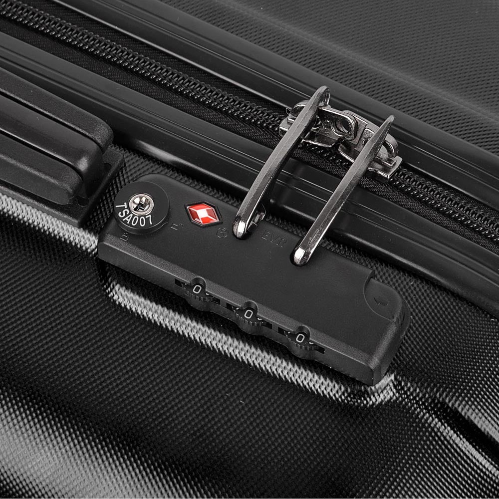 Wanderlite 2 Piece Lightweight Hard Suit Case Luggage Black