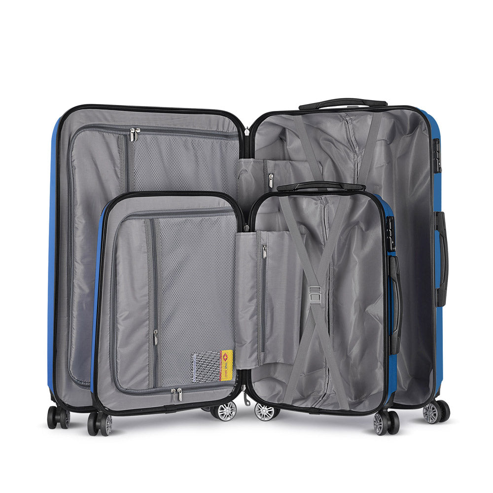 Wanderlite 2 Piece Lightweight Hard Suit Case Luggage Blue