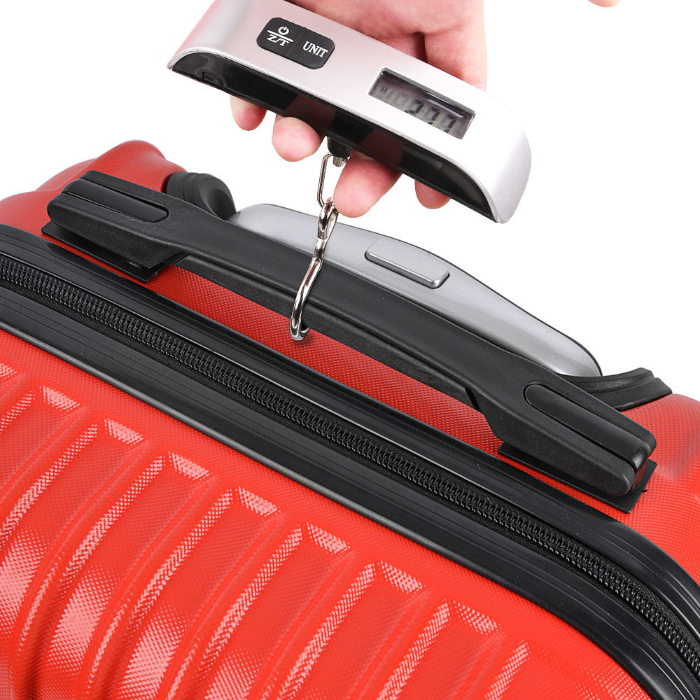 Wanderlite 2 Piece Lightweight Hard Suit Case Luggage Red
