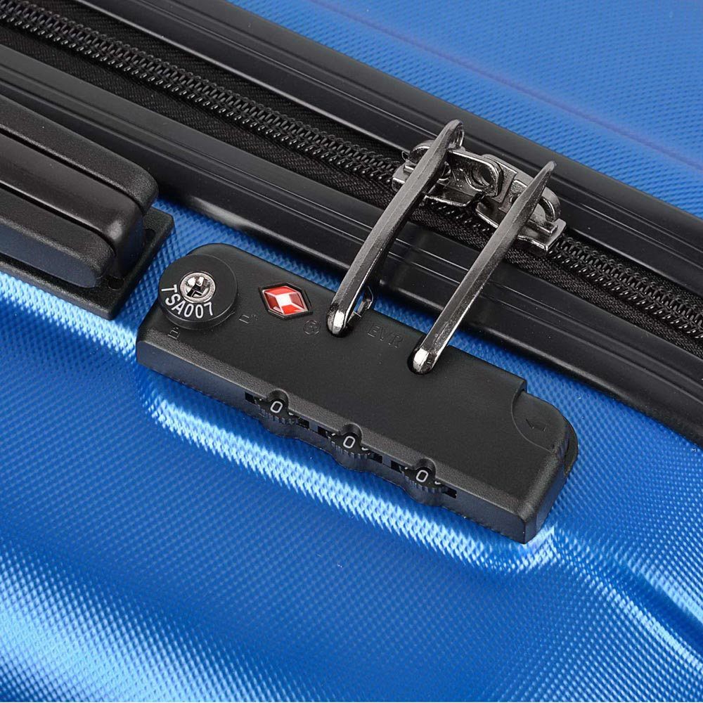 Wanderlite 3 Piece Lightweight Hard Suit Case Luggage Blue