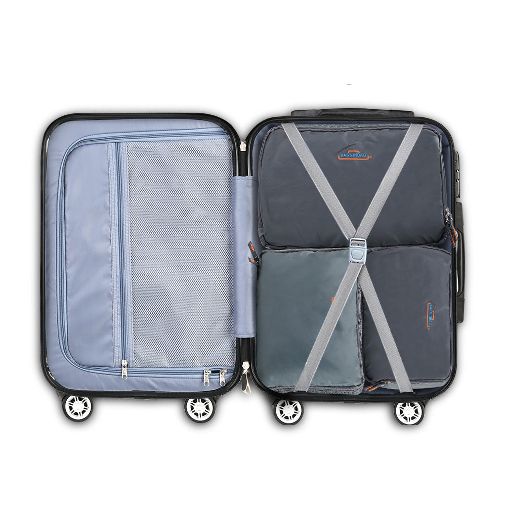 Wanderlite 3 Piece Luggage Suitcase Trolley - Silver