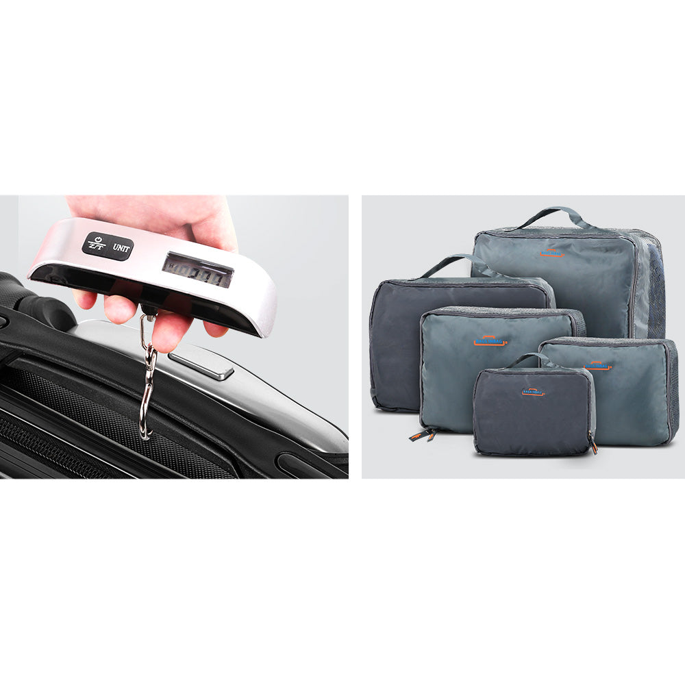 Wanderlite 3 Piece Luggage Suitcase Trolley - Silver