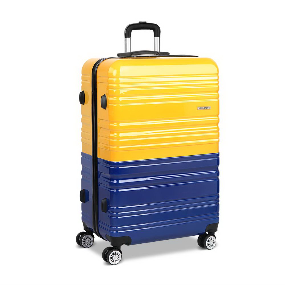 Wanderlite Lightweight Hard Suit Case Luggage Yellow & Purple