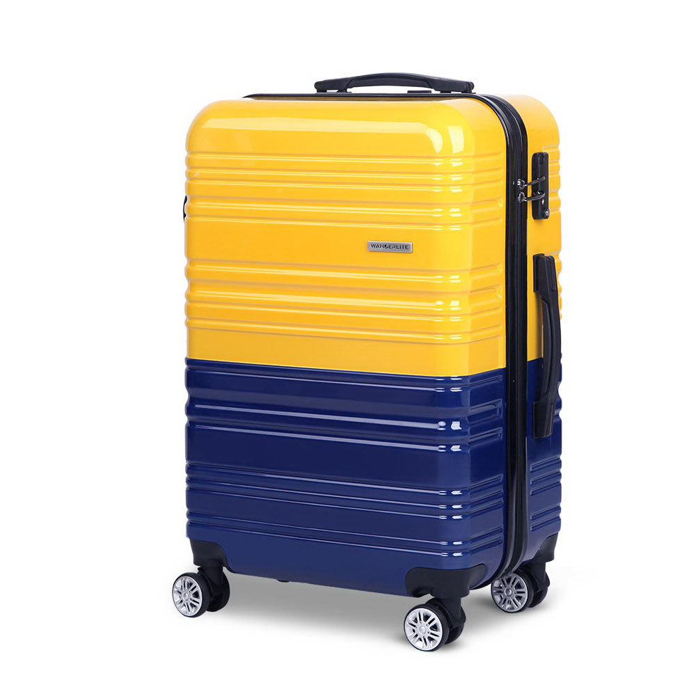 Wanderlite Lightweight Hard Suit Case Luggage Yellow & Purple