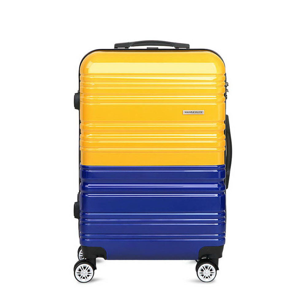 Wanderlite Lightweight Hard Suit Case Luggage Yellow & Purple