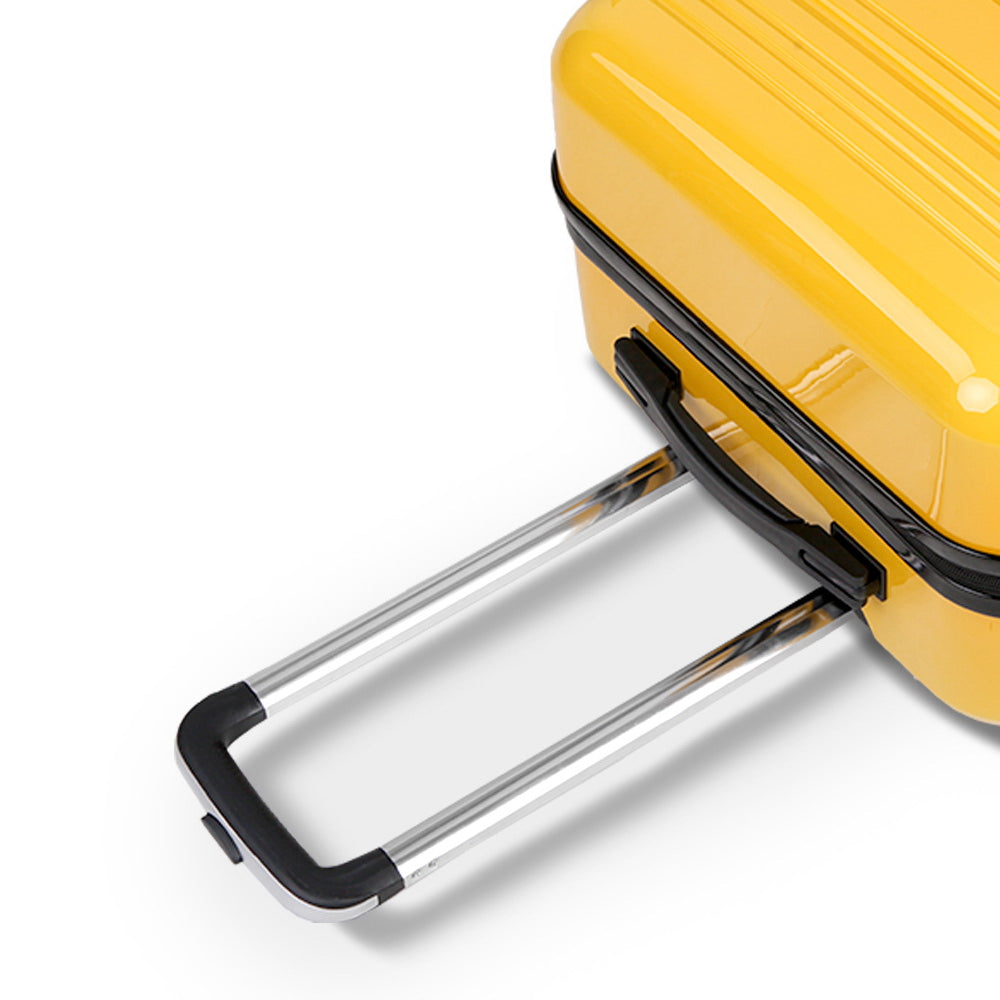 Wanderlite 2 Piece Lightweight Hard Suit Case Luggage Yellow & Purple