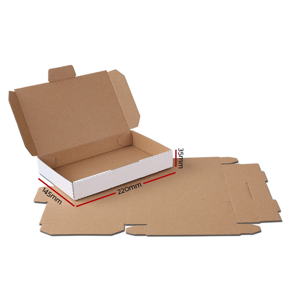 100x Mailing Box Mailer Diecut Cardboard Shipping Carton 220x145x35mm