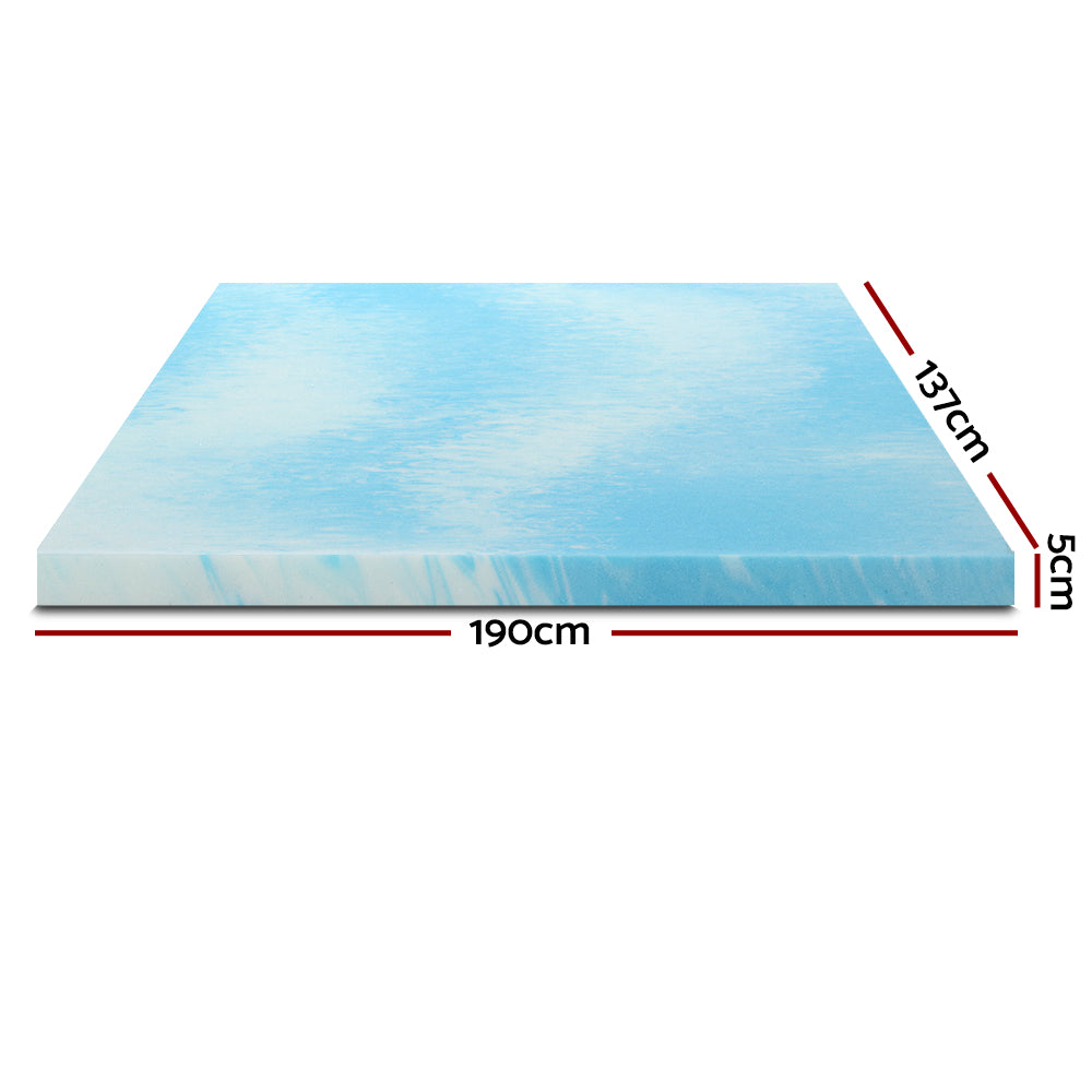 Giselle Cool Gel Memory Foam Topper Mattress Toppers w/ Bamboo Cover 5cm DOUBLE