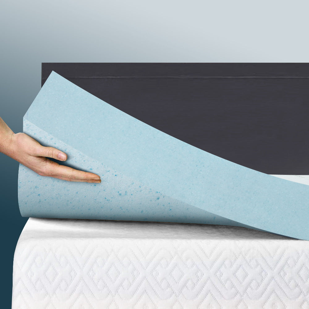 Giselle Bedding Cool Gel Memory Foam Mattress Topper w/Bamboo Cover 10cm - Queen