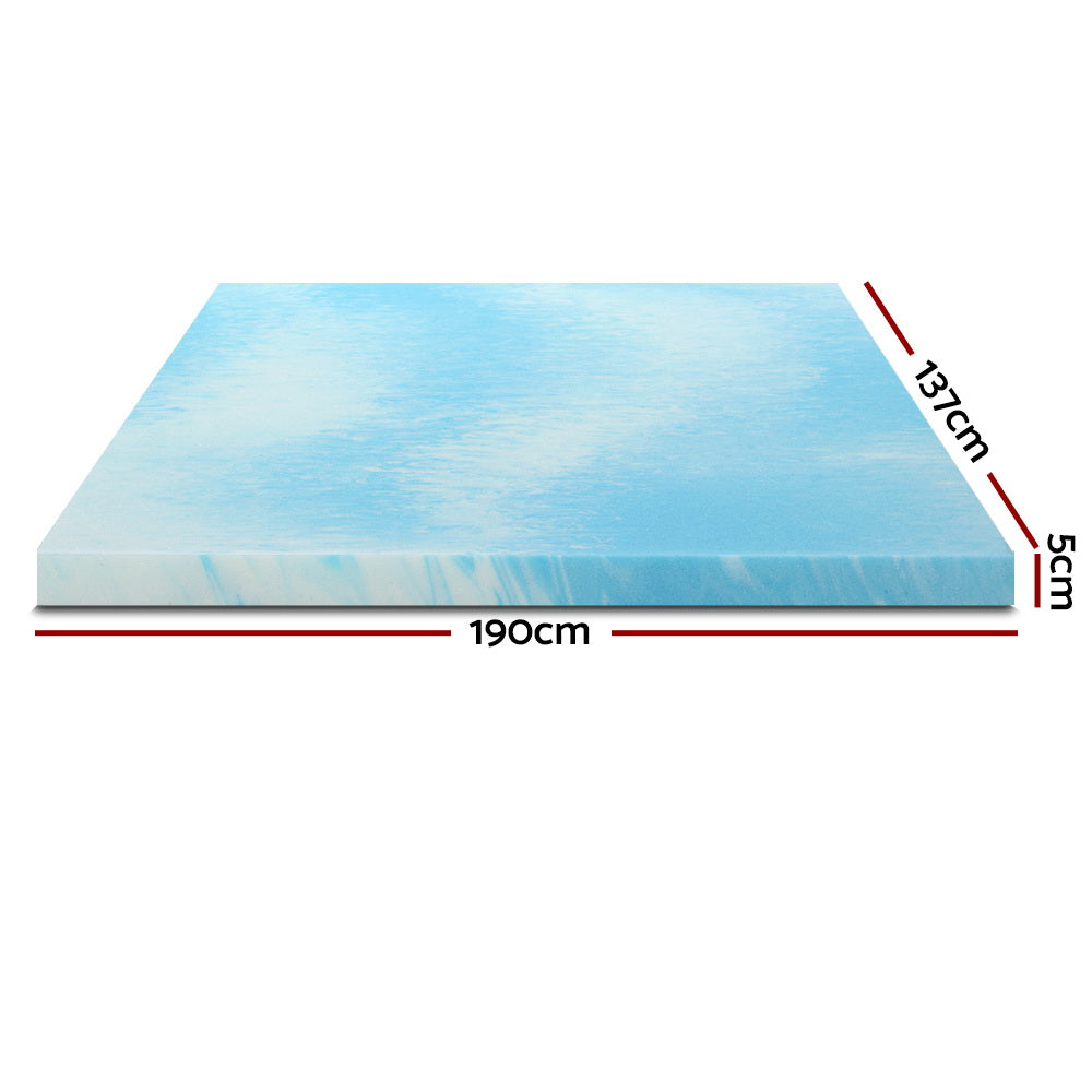 Giselle Cool Gel Memory Foam Topper Mattress Toppers w/ Bamboo Cover 5cm DOUBLE