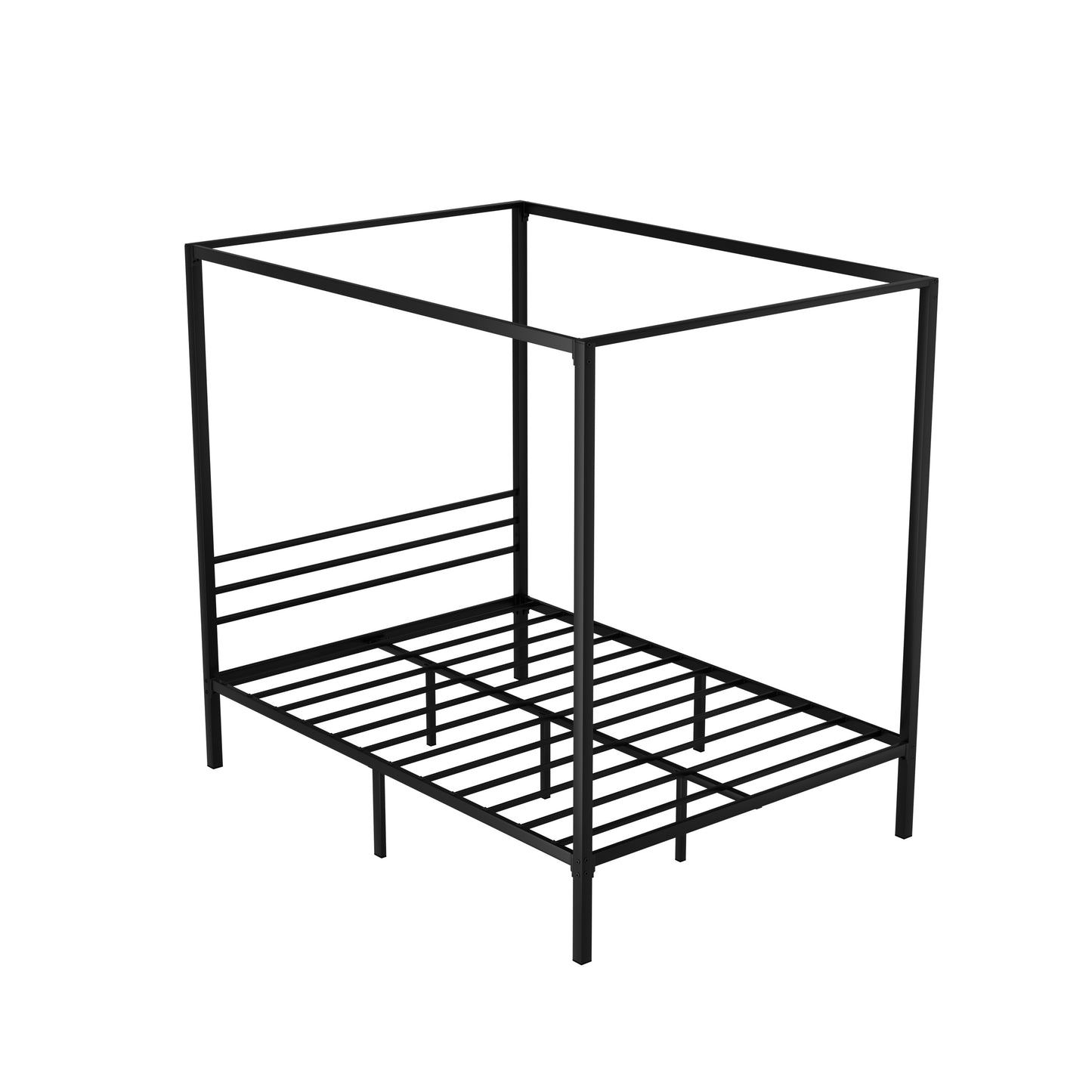 Artiss Bed Frame Metal Four-poster Platform Base Double Size Black POCHY