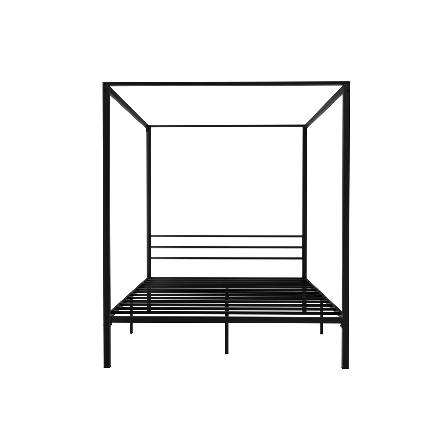 Artiss Bed Frame Metal Four-poster Platform Base Queen Size Black POCHY