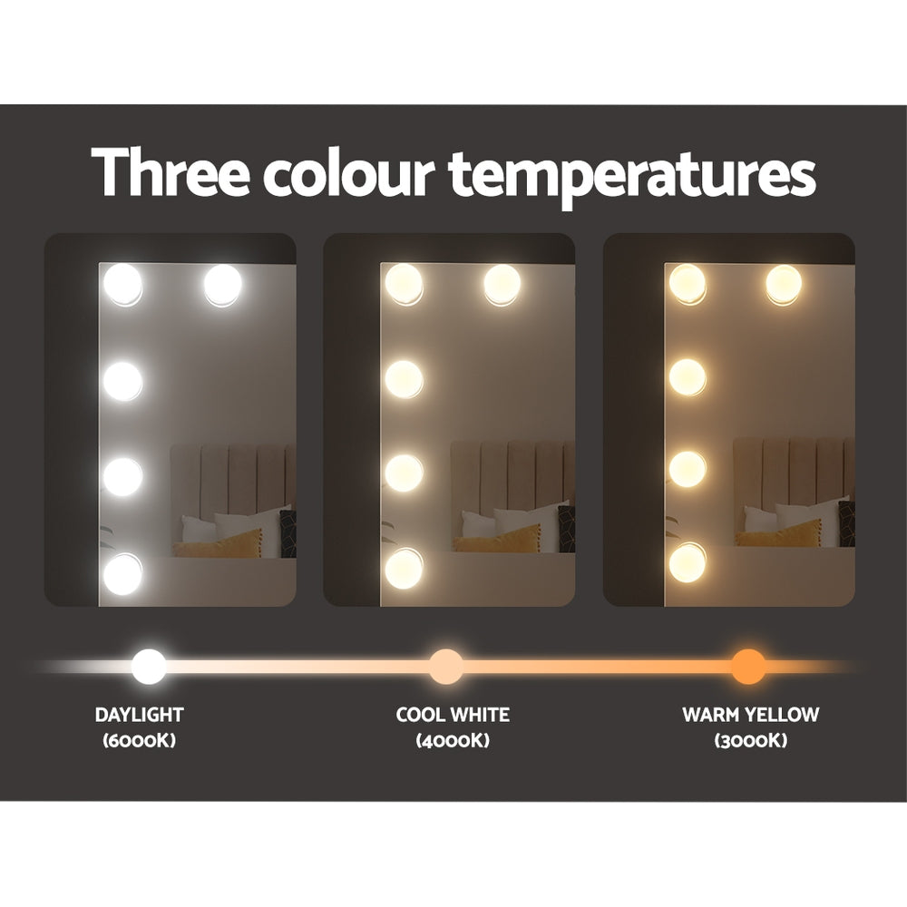 Embellir Bluetooth Makeup Mirror with Light Hollywood LED Vanity Dimmable 58X46