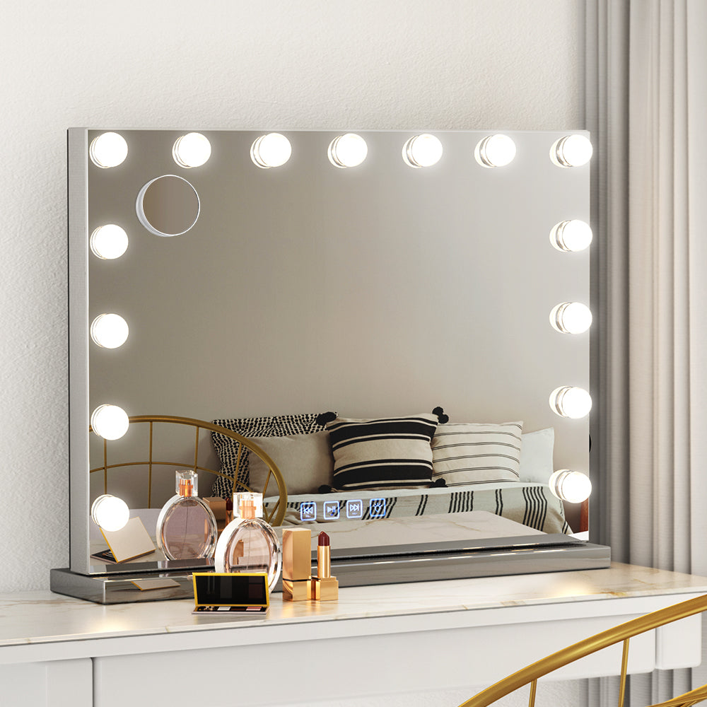 Embellir Bluetooth Makeup Mirror with Light Hollywood LED Vanity Dimmable 58X46