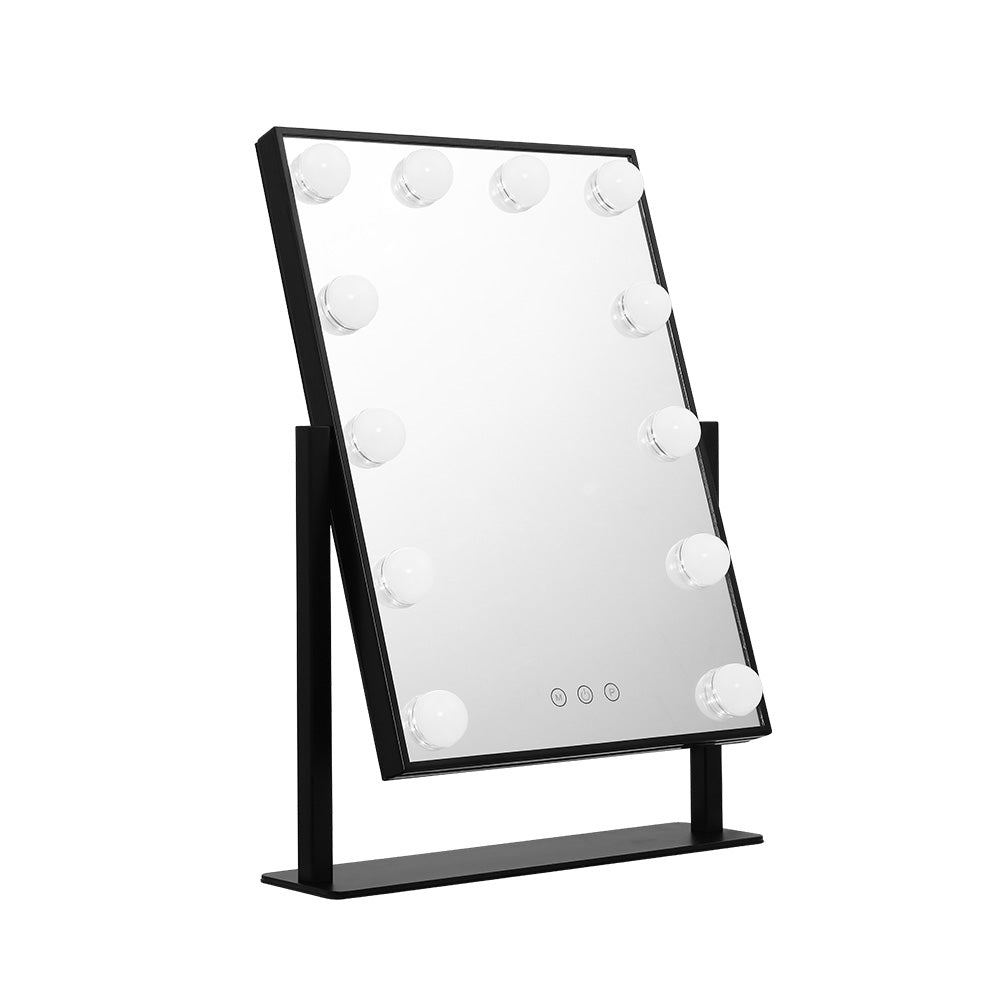 Embellir LED Makeup Mirror Hollywood Standing Mirror Tabletop Vanity Black