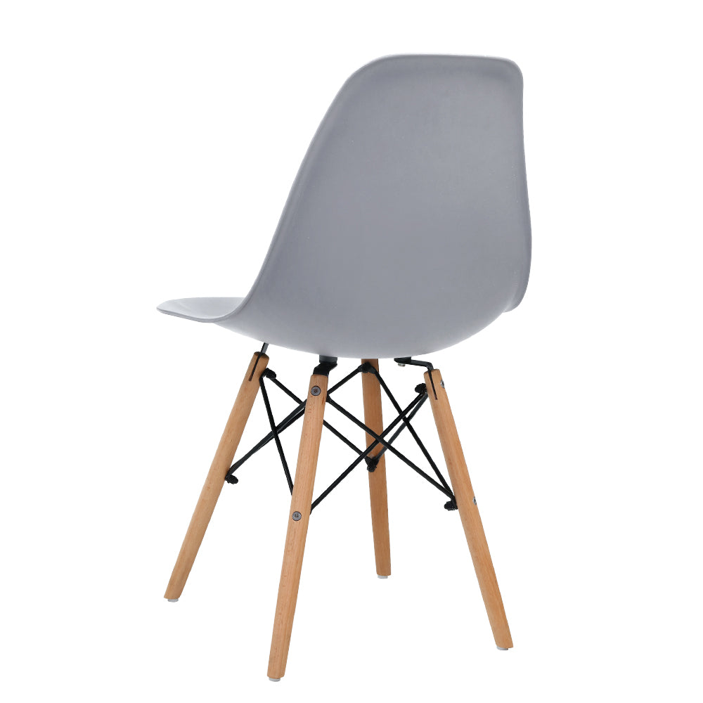 Artiss 4x Retro Replica Eames Dining DSW Chairs Kitchen Cafe Beech Wood Legs Grey