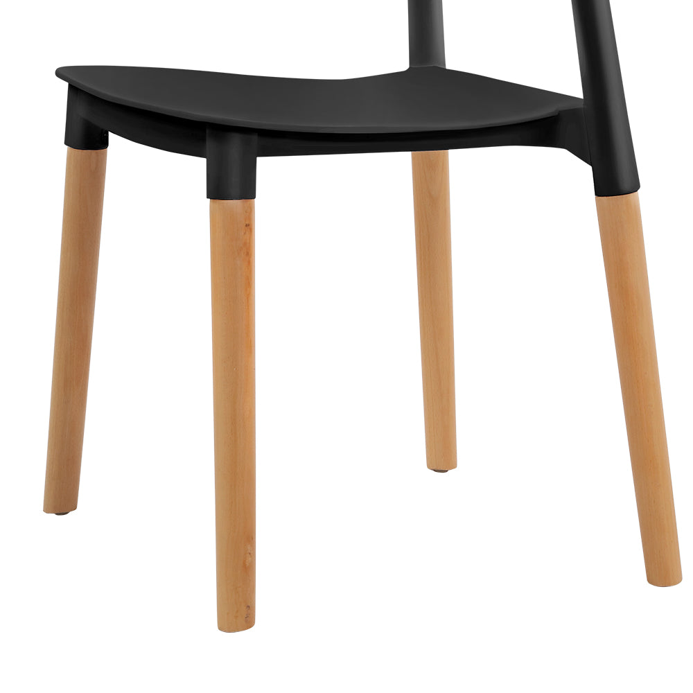 Artiss 4x Belloch Replica Dining Chairs Kichen Cafe Stackle Beech Wood Legs Black