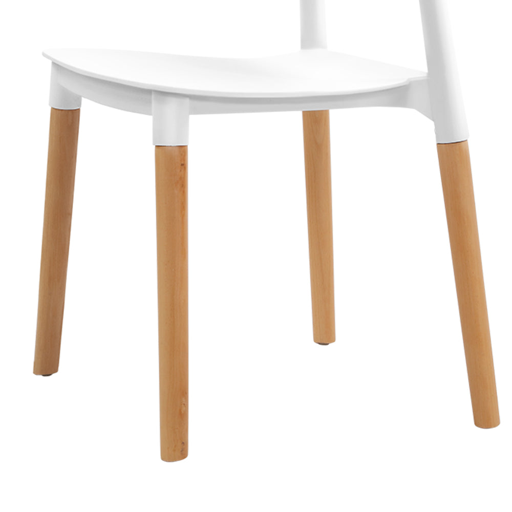 Artiss 4x Belloch Replica Dining Chairs Kichen Cafe Stackle Beech Wood Legs White