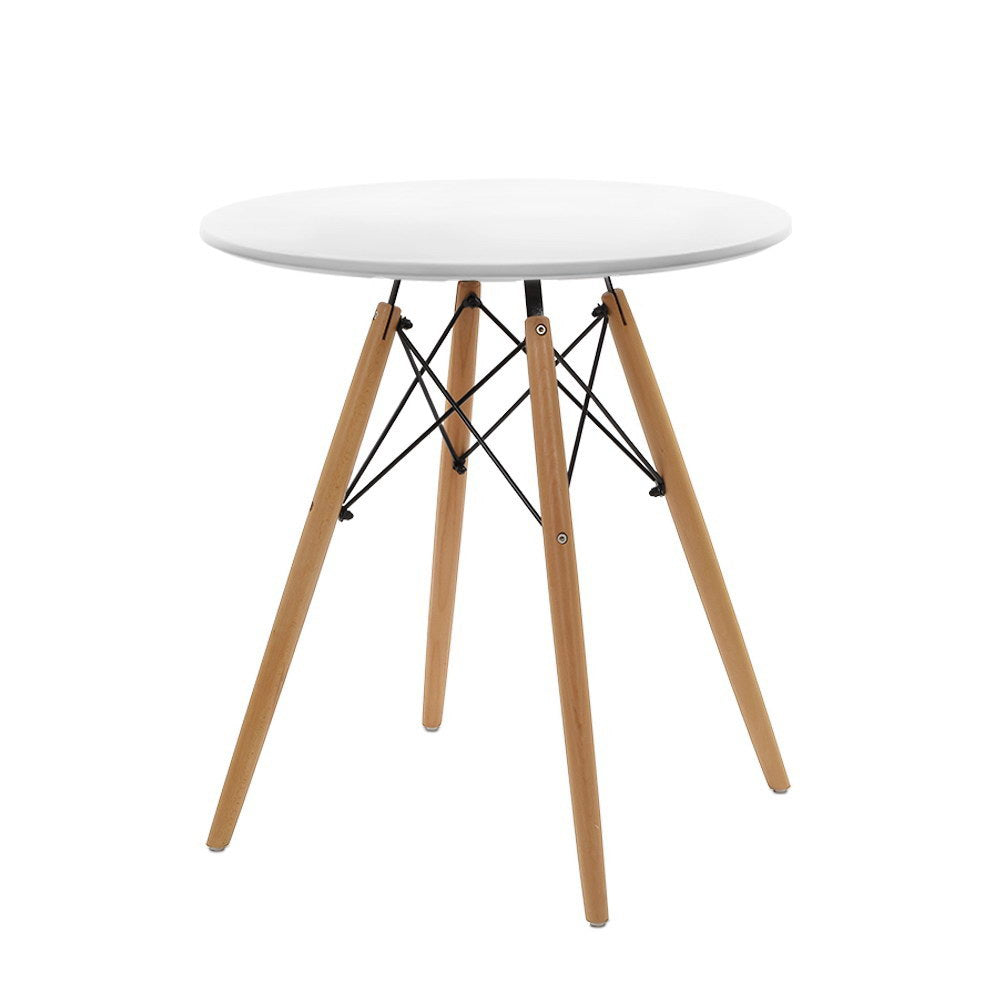 Artiss Replica Eames DSW Eiffel Dining Table Kithcen Cafe 4 Seater Timber Round White