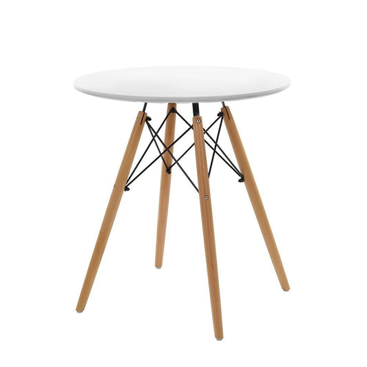 Artiss Replica Eames DSW Eiffel Dining Table Kithcen Cafe 4 Seater Timber Round White