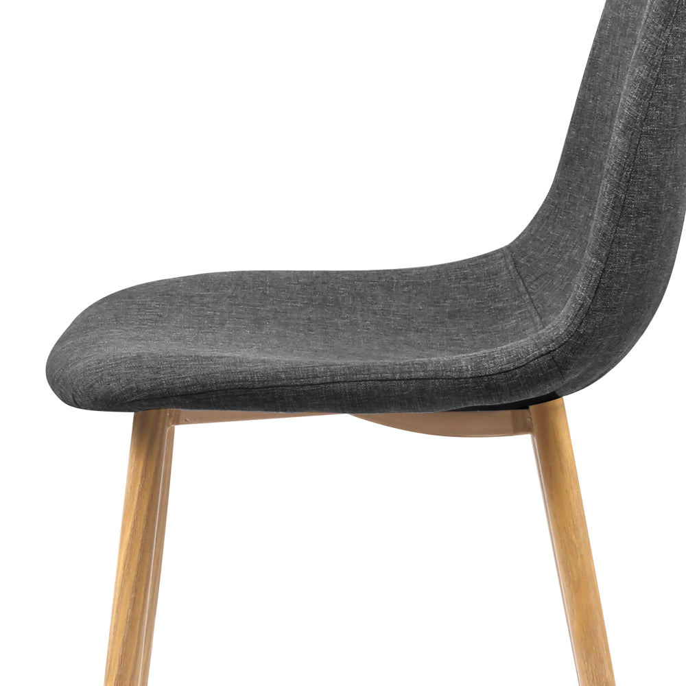 Artiss 4x Adamas Fabric Dining Chairs - Dark Grey