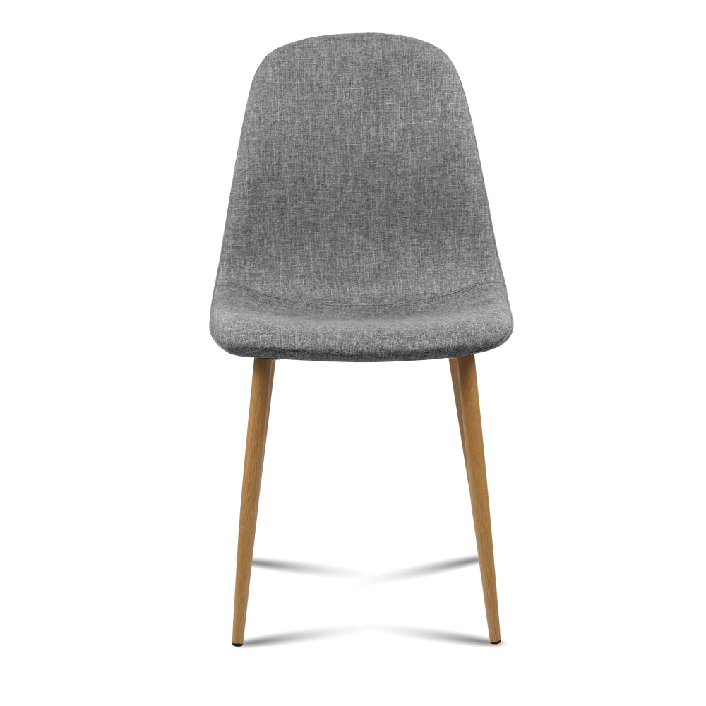 Artiss Set of 4 Adamas Fabric Dining Chairs - Light Grey