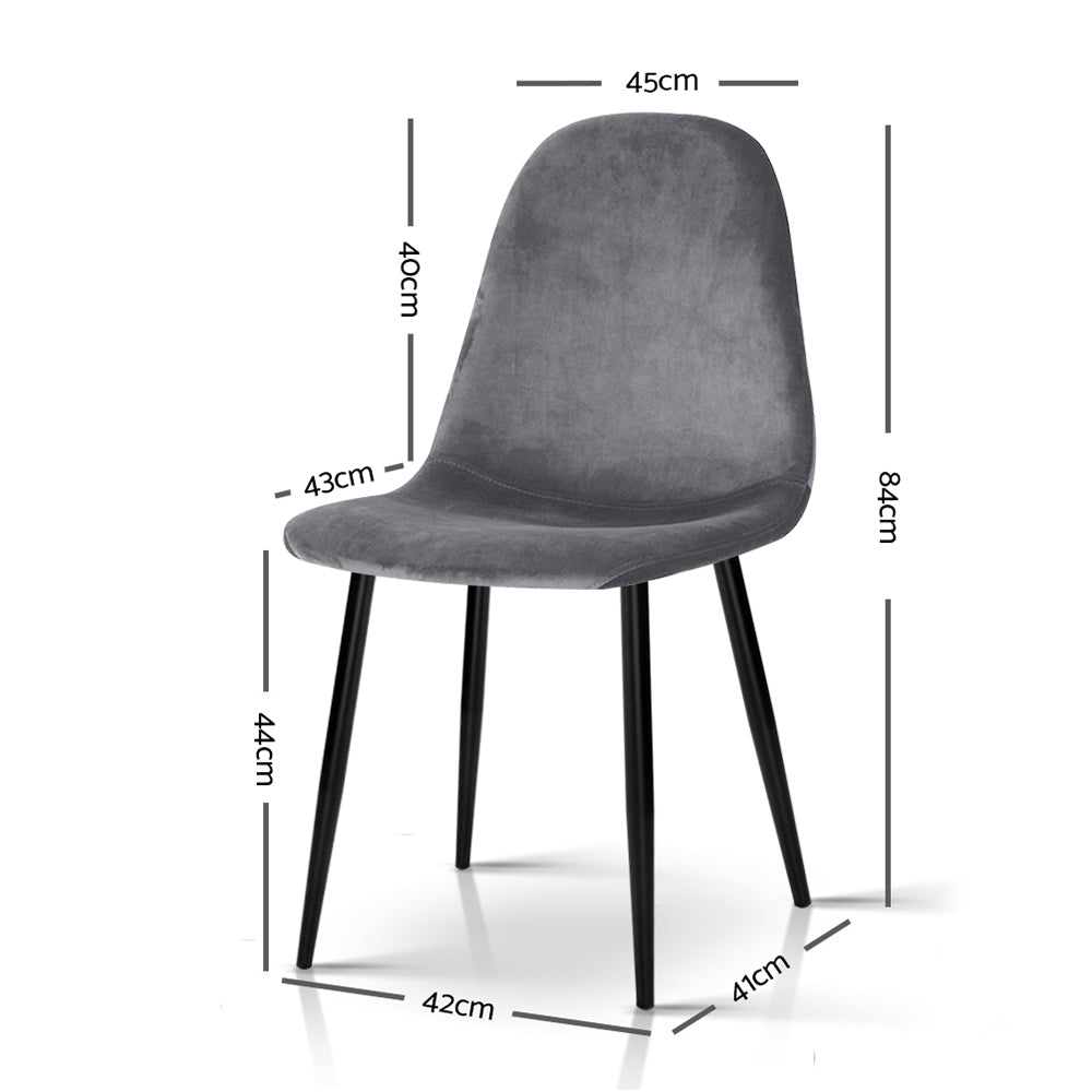 4 X Artiss Dining Chairs Dark Grey