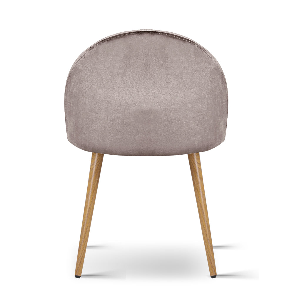 Artiss Set of Two Velvet Modern Dining Chair - Light Grey