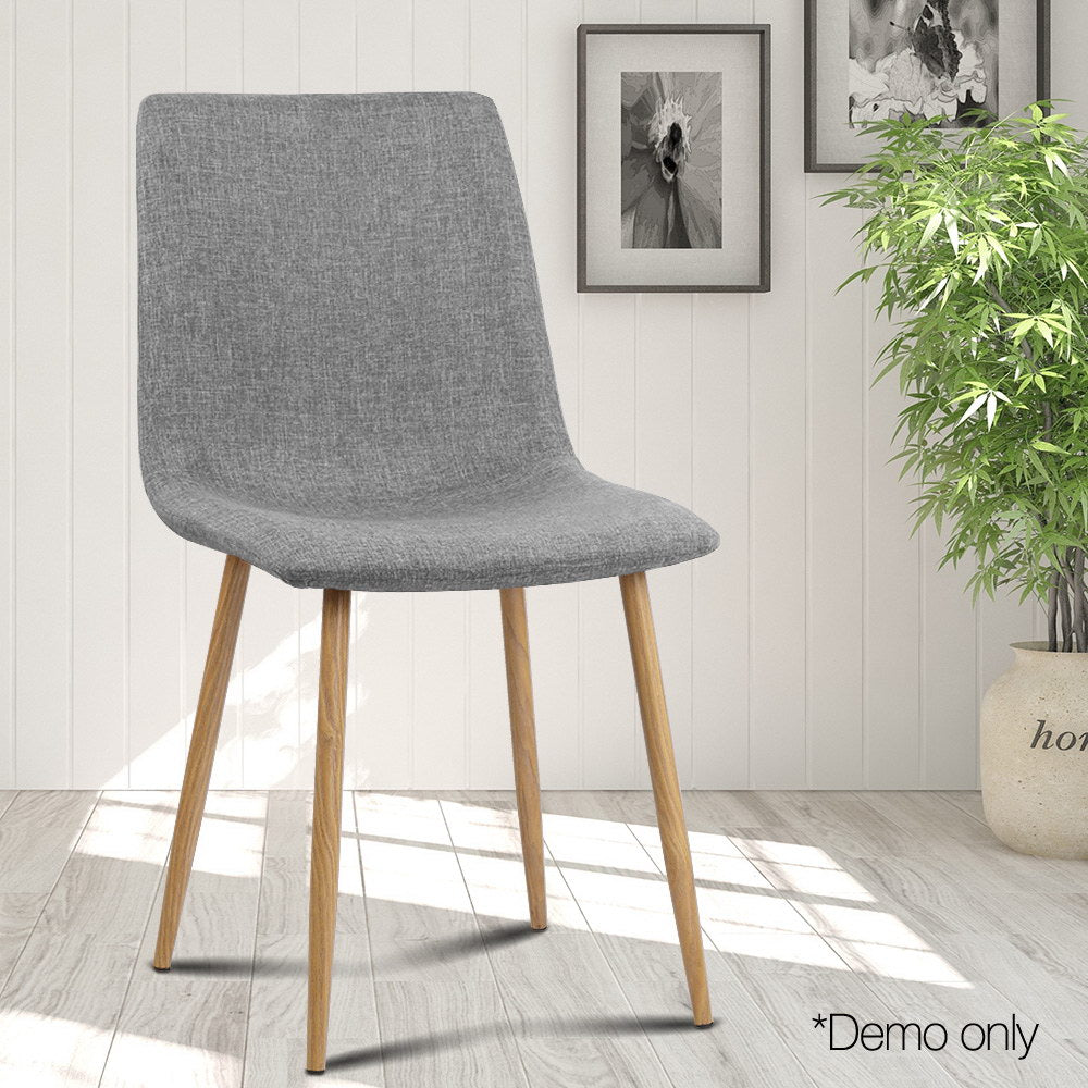 Artiss 4X Collins Dining Chairs - Light Grey