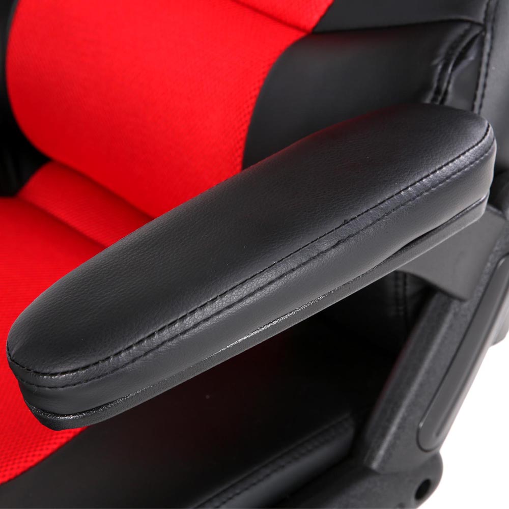 8 Point PU Leather Reclining Heated Massage Chair - Red
