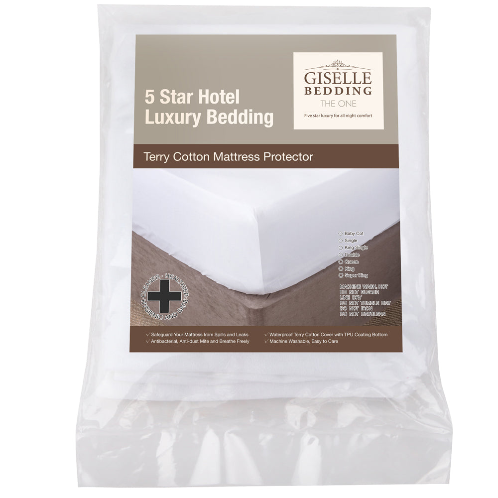 Giselle Bedding Single Size Terry Cotton Mattress Protector