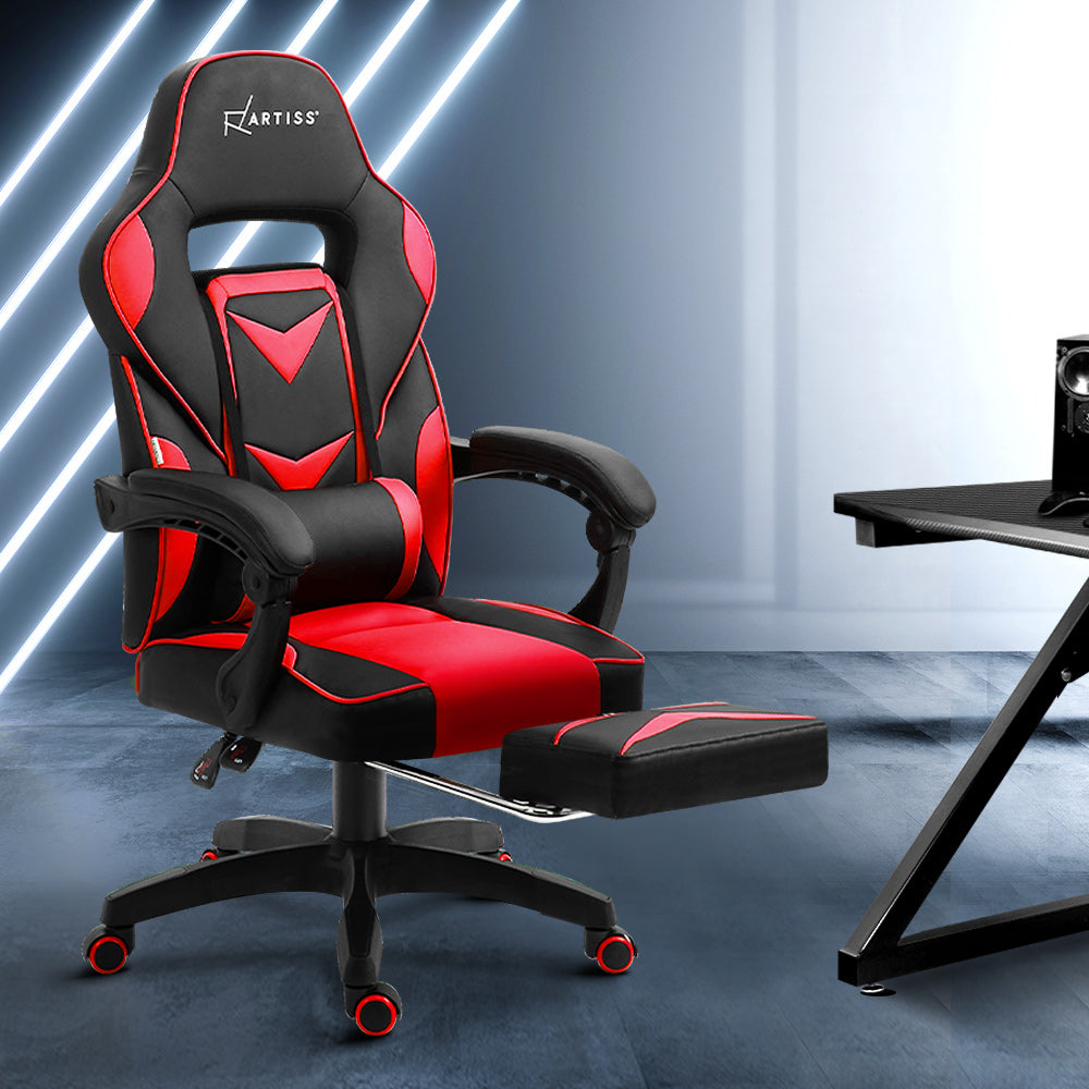 Artiss Office Chair Computer Desk Gaming Chair Study Home Work Recliner Black Red